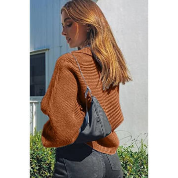 CHYRII Oversized Puff Sleeve Knitted Sweater for Women