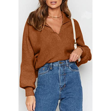 CHYRII Oversized Puff Sleeve Knitted Sweater for Women