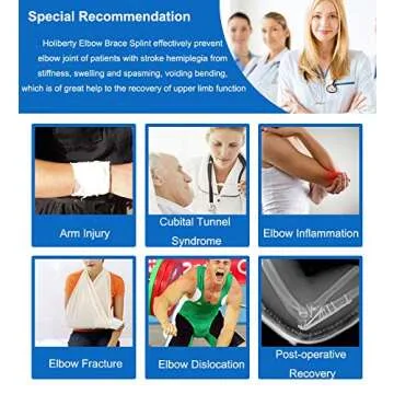 Adult Kid Elbow Brace Splint Cubital Tunnel Syndrome Adjustable Elbow Support Brace Fracture Immobilizer Protector Tennis Arm Stabilizer Night Sleep Elbow Arthritis Tendonitis Pain Relief Splint Wrap