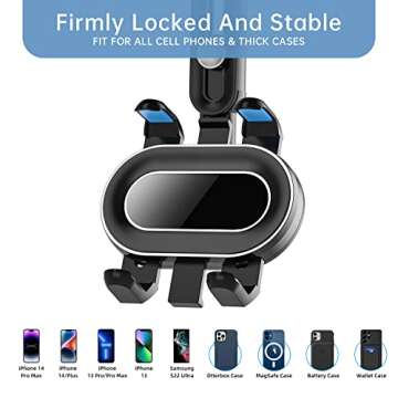 WUITIN Rearview Mirror Phone Holder - 360° Rotatable & Retractable