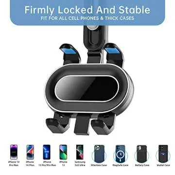 WUITIN Rearview Mirror Phone Holder - 360° Rotatable & Retractable