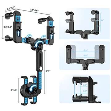 WUITIN Rearview Mirror Phone Holder - 360° Rotatable & Retractable
