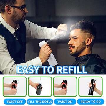 MEIPO Spray Bottles Continuous Water Sprayer for Hair Reusable Beauty Spray Bottle For Hairstyling, Cleaning, Salon, Plants, Scents & More (1Pcs Transparent 5OZ)