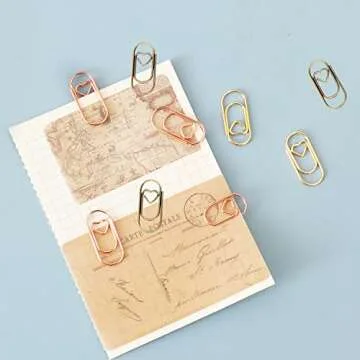 200 Pcs Cute Heart-Shaped Paper Clips for Organizing
