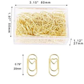200 Pcs Cute Heart-Shaped Paper Clips for Organizing