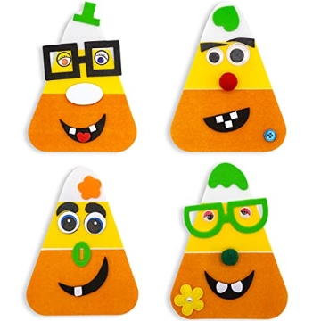 4E's Novelty Halloween Crafts for Kids (12 Pack) Goofy Candy Corn Magnet Foam Craft Kit - Bulk Fall ...