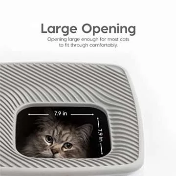 IRIS USA Premium Top Entry Cat Litter Box with Scoop - Stylish & Functional White/Gray Enclosure