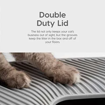 IRIS Premium Cat Litter Box - Top Entry Design, White/Gray