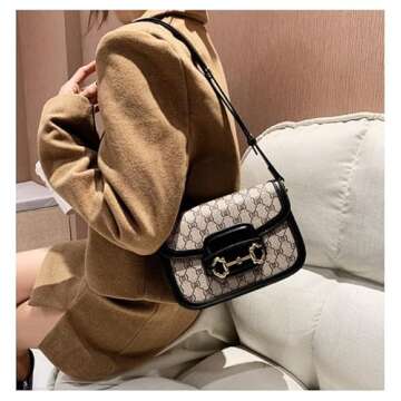 Stylish Women's Small Crossbody Bag with Golden Buckle