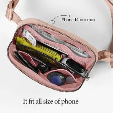 ODODOS Adjustable Mini Belt Bag for Travel and Fitness