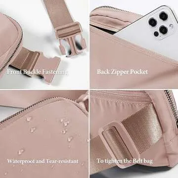 ODODOS Adjustable Mini Belt Bag for Travel and Fitness
