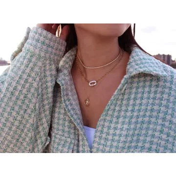 EFTOM Gold Rhinestone Tennis Necklace Elegant Diamond Choker