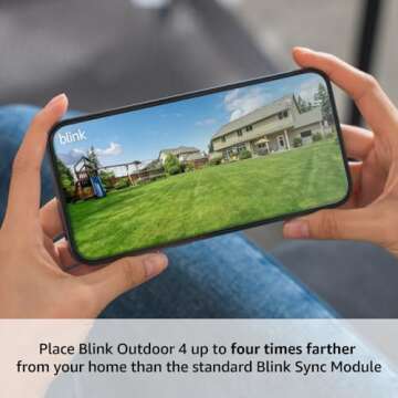 Blink Outdoor 4 + Sync Module XR — Wire-free smart security camera, two-year battery, go up to 400...