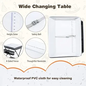 Costzon Baby Changing Table - Ergonomic Folding Diaper Station