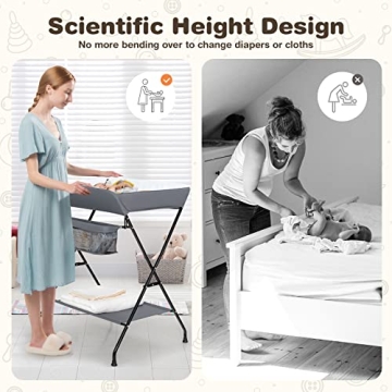 Costzon Baby Changing Table - Ergonomic Folding Diaper Station