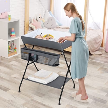 Costzon Baby Changing Table - Ergonomic Folding Diaper Station