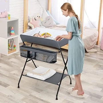 Costzon Baby Changing Table - Ergonomic Folding Diaper Station