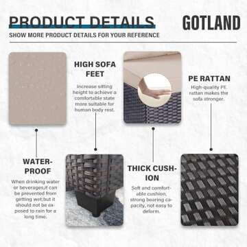 Gotland 7 Piece Outdoor Patio Furniture Set - All-Weather