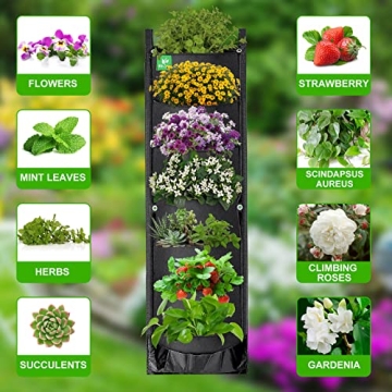 MEIWO Hanging Planter - 7 Pocket Vertical Wall Planter