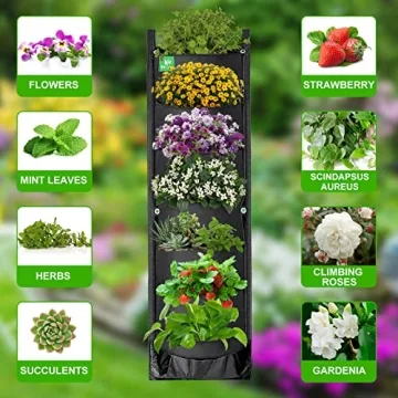 MEIWO Hanging Planter - 7 Pocket Vertical Wall Planter
