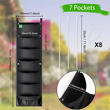 MEIWO Hanging Planter - 7 Pocket Vertical Wall Planter