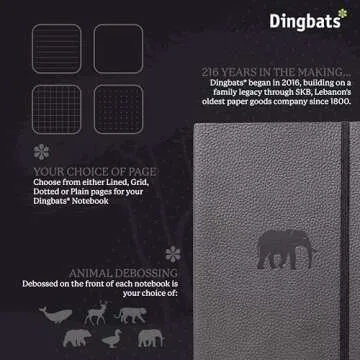 Dingbats* Wildlife Vegan Leather A5 Writing Journal - Elegant & Eco-Friendly