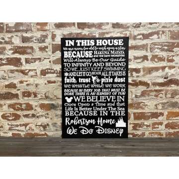 Disney Themed Wall Decor, Wedding or Were Going To Disney Gift, We Do Disney, In This House, Custom ...
