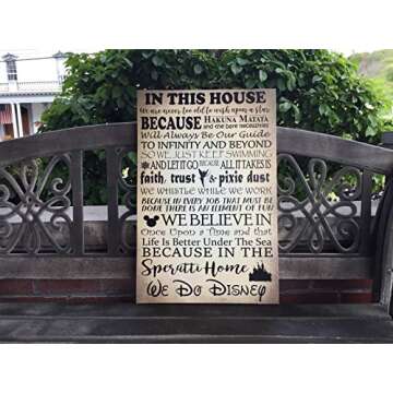 Disney Themed Wall Decor, Wedding or Were Going To Disney Gift, We Do Disney, In This House, Custom Canvas, Personalized With Family Name, First Trip, Memories, Quotes