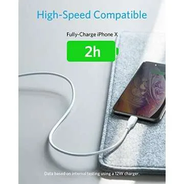 Anker PowerLine 6ft Lightning Cable, Fast Charging Sync