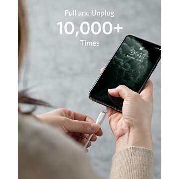 Anker Powerline Lightning to USB Cable, (6 ft MFi Certified), Charging/Sync Lightning Cord Compatible with iPhone 11 Pro/Xs Max/XR/X / 8/7 / 6S / 6, iPad and More (Upgraded)