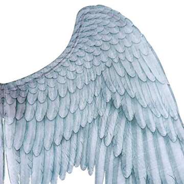 Himine Non-Woven Fabric Festive Party Angel Wings Suitable for Men and Women Decorative Wings (White+Blue)