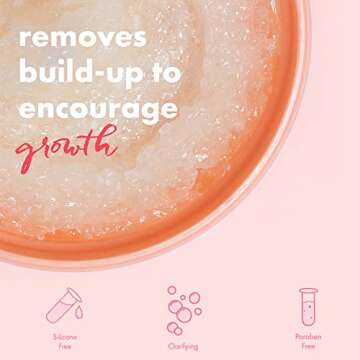 Umberto Giannini Grow Long Hair Growth Scrub Treatment - Vegan & Cruelty Free Grow Scrub Scalp Exfoliator with Caffeine-Gro Complex