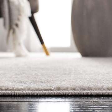 SAFAVIEH Adirondack Collection 9' Square Ivory / Silver ADR101B Oriental Distressed Non-Shedding Living Room Bedroom Dining Home Office Area Rug