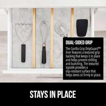 Durable Gorilla Grip DripGuard Liner for Kitchen & Cabinets