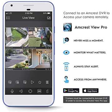 Amcrest 4K Analog Outdoor Security Camera, Bullet 4K (8MP) @15fps, CCTV-Coax-BNC, 98ft Night Vision, IP67 Metal, 125° Angle, Mic, White (Not an IP Camera) (DVR Required, Not Included) (AMC4KBC28-W-V3)