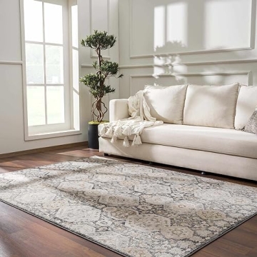 Hauteloom Vintage Damask Area Rug for Cozy Home Spaces