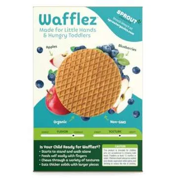 Sprout Organic Toddler Snacks, Blueberry Apple Wafflez, Pack of 10