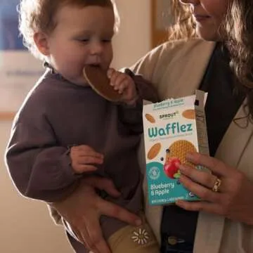 Sprout Organic Toddler Snacks, Blueberry Apple Wafflez, Pack of 10