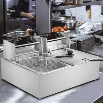 ROVSUN 22.8QT Electric Deep Fryer with Baskets and Lids