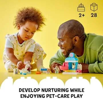 LEGO DUPLO Town Visit to The Vet Clinic Pet-Care Role-Play Toy, Dog, Cat and Veterinarian Figures, S...