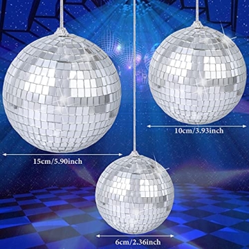 8 Mirror Disco Balls for Parties and Home Decorations