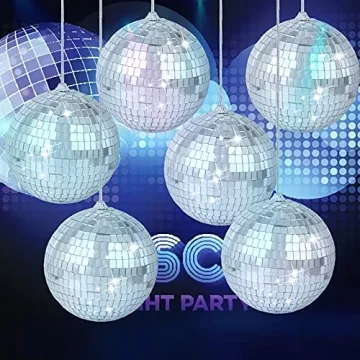 8 Mirror Disco Balls for Parties and Home Decorations