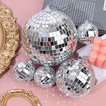 8 Mirror Disco Balls for Parties and Home Decorations