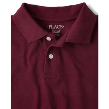 The Children's Place boys Uniform Pique Polo Shirt, Redwood, X-Small US