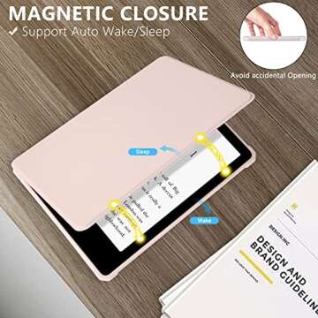 COO Case for 6.8" Kindle Paperwhite (11th Generation 2021 Release), PU Leather Slim Smart Cover for Kindle Paperwhite & Kindle Paperwhite Signature Edition with Auto Sleep/Wake (Pink)