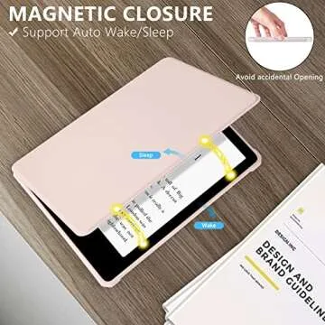 COO Case for 6.8" Kindle Paperwhite (11th Generation 2021 Release), PU Leather Slim Smart Cover for Kindle Paperwhite & Kindle Paperwhite Signature Edition with Auto Sleep/Wake (Pink)