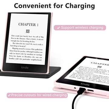 COO Case for 6.8" Kindle Paperwhite (11th Generation 2021 Release), PU Leather Slim Smart Cover for Kindle Paperwhite & Kindle Paperwhite Signature Edition with Auto Sleep/Wake (Pink)