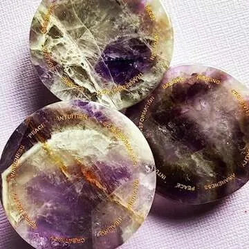 Gratitude Grips by CRYSTALFY Attract Inner Peace Crystal Phone Grip Holder & Expanding Kickstand - Natural Gemstone Swappable Top Accessory for iPhone, iPad, Kindle & Mobile Devices