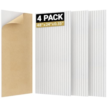 TONOR 4 Pack Large Acoustic Panels,48" X 24" X 0.35" Acoustical Wall Panel, Self-Adhesive Sound Proo...