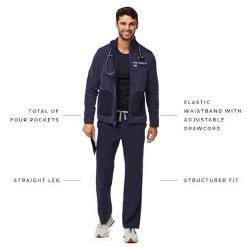 FIGS Pisco Basic Scrub Pants for Men – Navy Blue, Medium